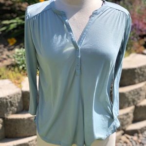 H&M Blue 3/4 Sleeve Blouse Small